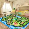 Playful City Traffic Route Carpet Interactive Rug Living Room Bedroom Rug Kid Playmat Parent-child Activity Rug Christmas Gifts