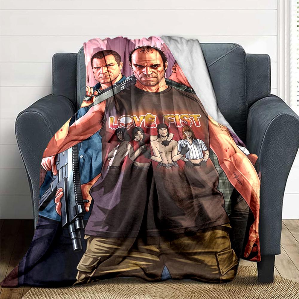 Gta Blanket Ultra-Soft Great for Couch Office Bed for All Seasons Warmthful Decor Gifts For Family Or Friends