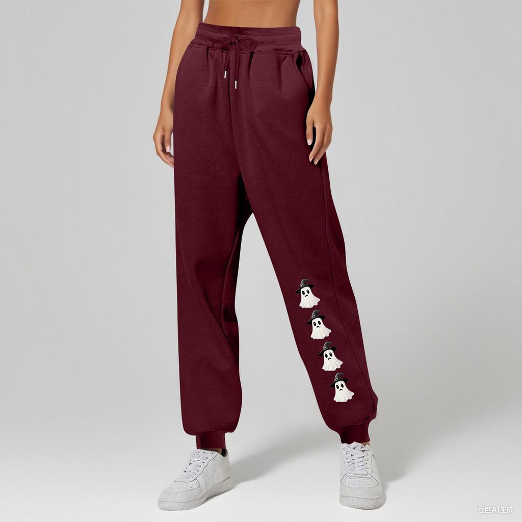 Ladies' Printed Unisex Casual Pocket Drawstring  Pants