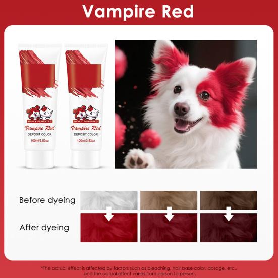 Yousheng Tierhaarfarbe Temporär Ungiftig Hundehaarfarbe 100ml Waschbar Helle Farben Sichere Tierhaarfarbe für Hunde Katzen