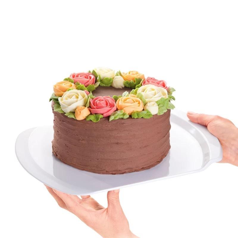 31Cm Large Cake Lifter Spatula Plastic Pizza Lifter Square Round Cake Transfer Tray Holder Pastry Tool Baking Accessories Bakery