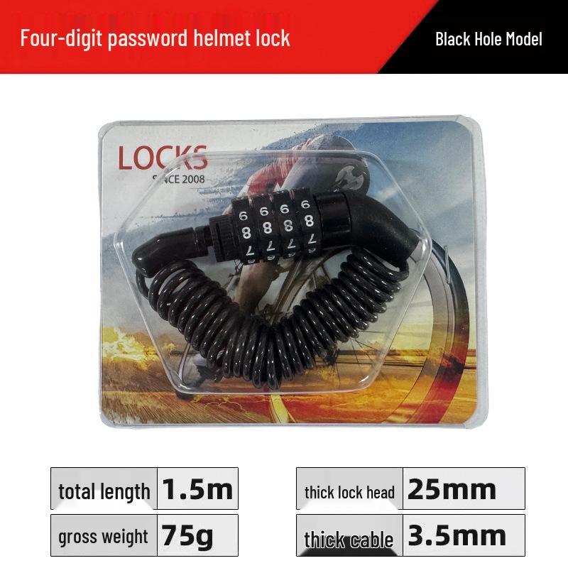 Universal Electric Vehicle Helmet Lock with Key Hook for Motorcycle Safety