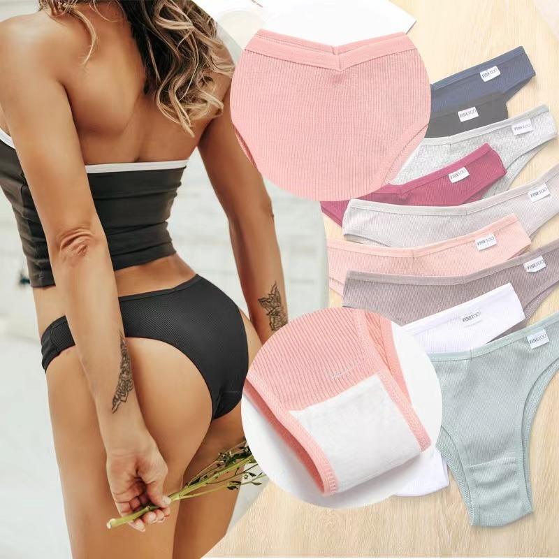 1Pc/Set Women Cotton Brazilian Panties M-XL Comfortable Thongs Underwear Women Bikini Underpants Sexy Low-rise Girl's T-back Panties