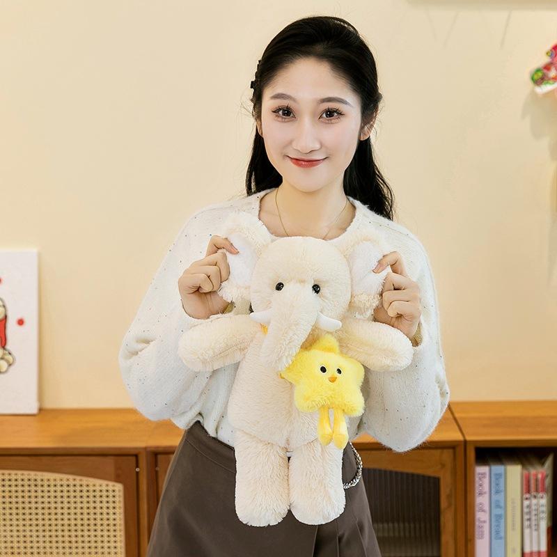 New Star Backpack Elephant Plush Toy Doll Cute Elephant Children's Sleeping Pillow Animal Birthday Gift