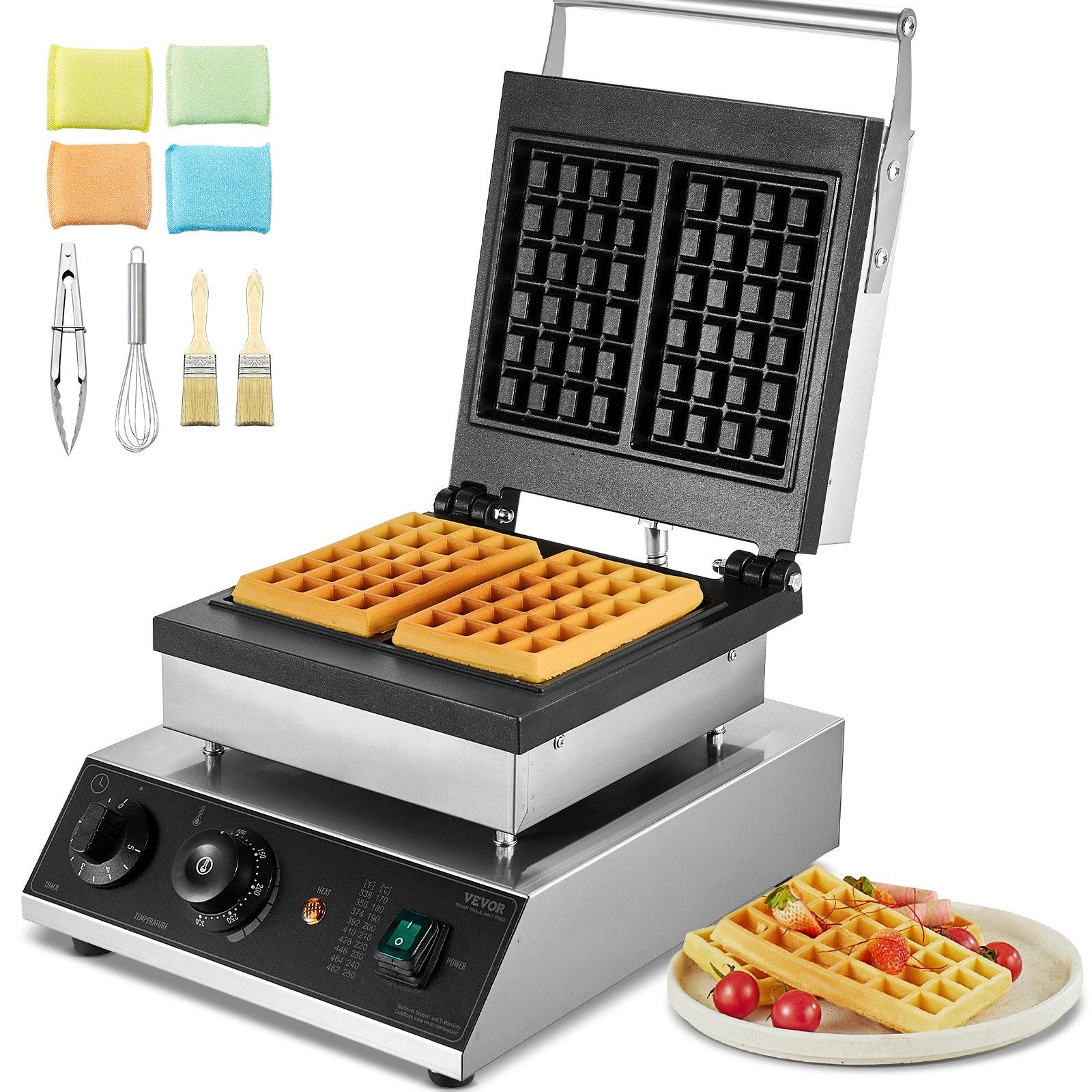 VEVOR Commercial Waffle Maker, 2PCS Rectangle