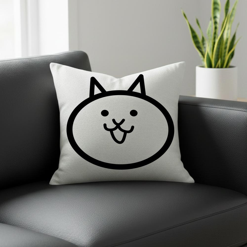 Battle Cats Cushion Cover Natural Linen Pillowcase Set, All-In-One Decor For Sofa, Bedroom & Chair