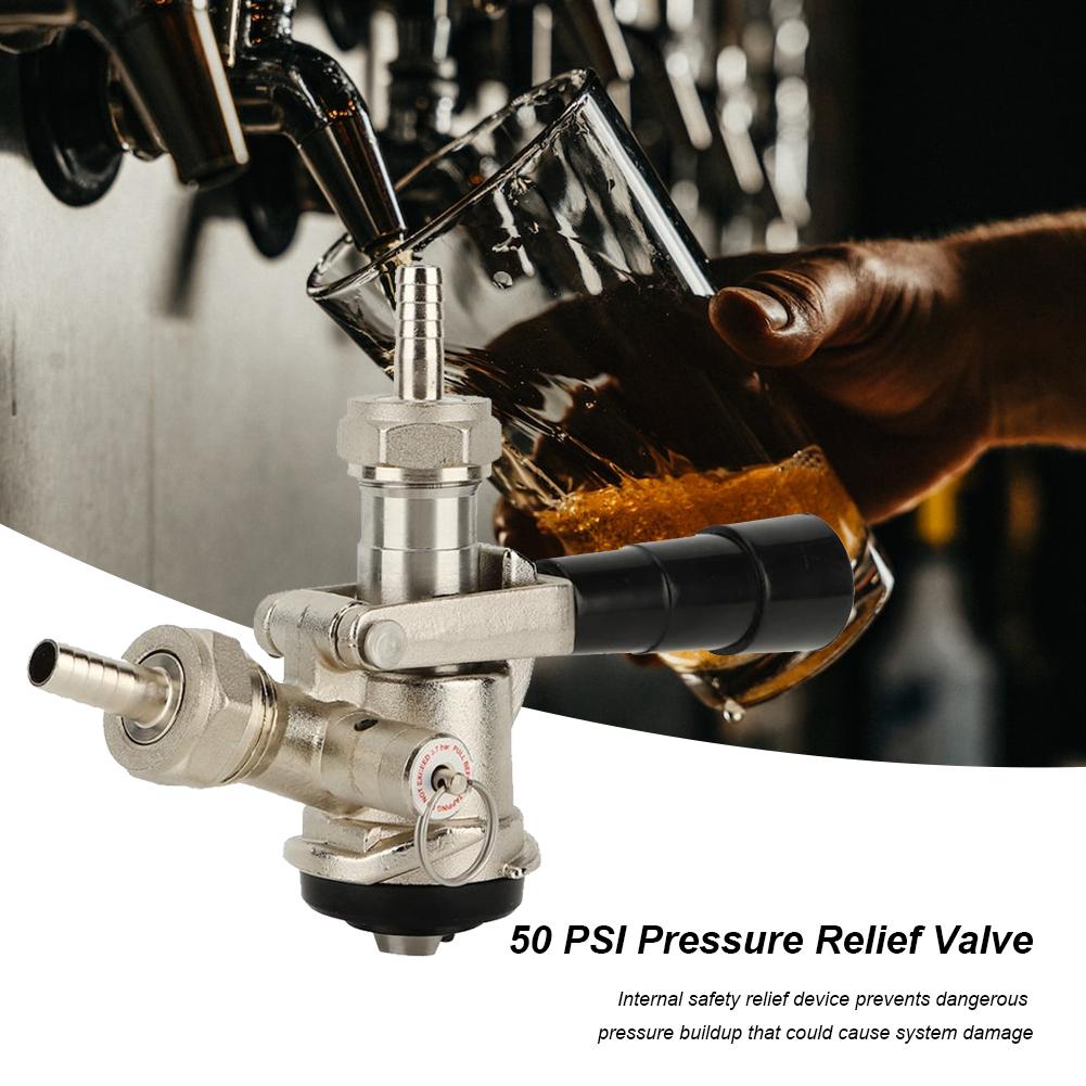 

Stainless Steel Probe Brass Body Beer Keg Coupler with Safety Pressure Relief Valve for Sankey D System for American Sankey Keg China Mainland