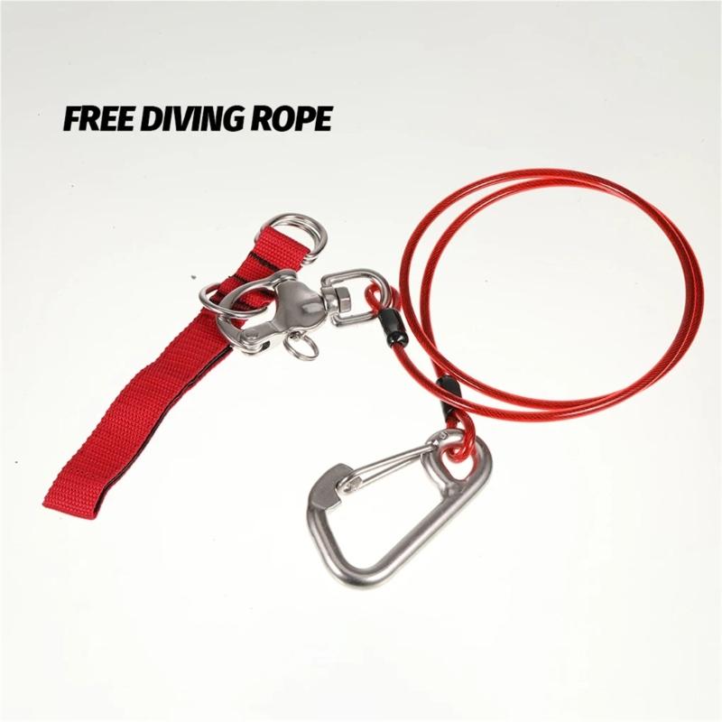Underwater Diving Freediving Lanyard Diving Safety Lanyard Rope with Wristband & Carabiner Dive Accessories Enduring