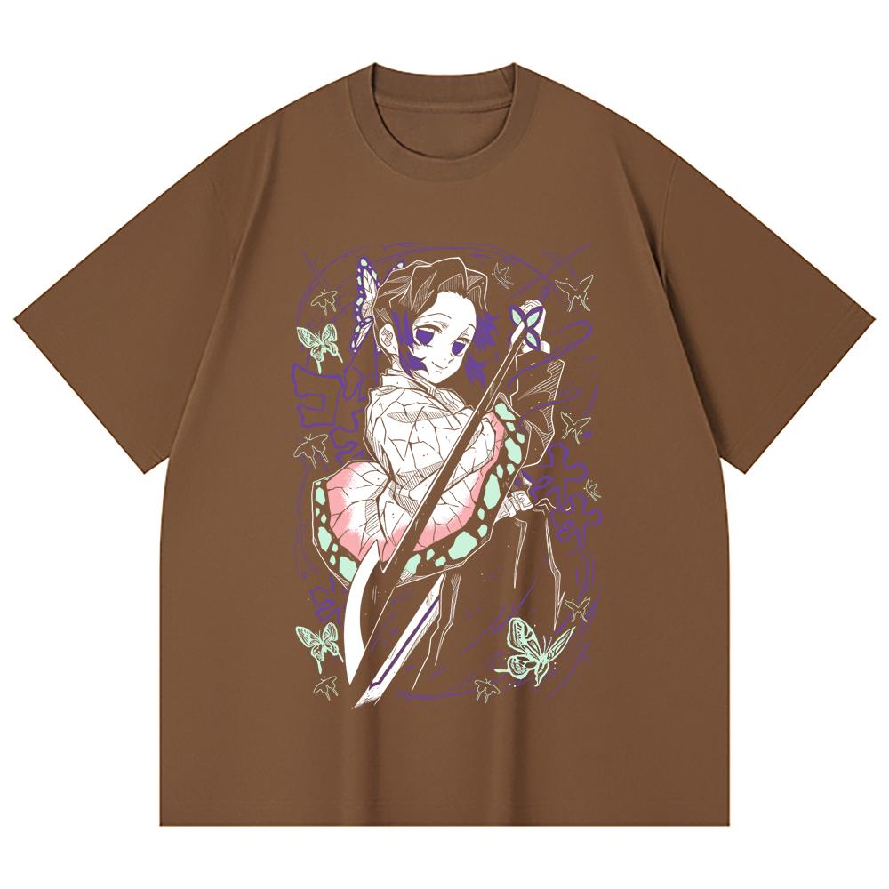 230 Gsm 100% Cotton Demon Slayer V44 Shibobu Print Unisex Heavy Cotton T Shirt