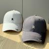 3D Embroidered Letter Baseball Cap for Women, Spring and Autumn Versatile, Face-Slimming, Korean Style, Large Head Circumference, Wide Brim, Trendy