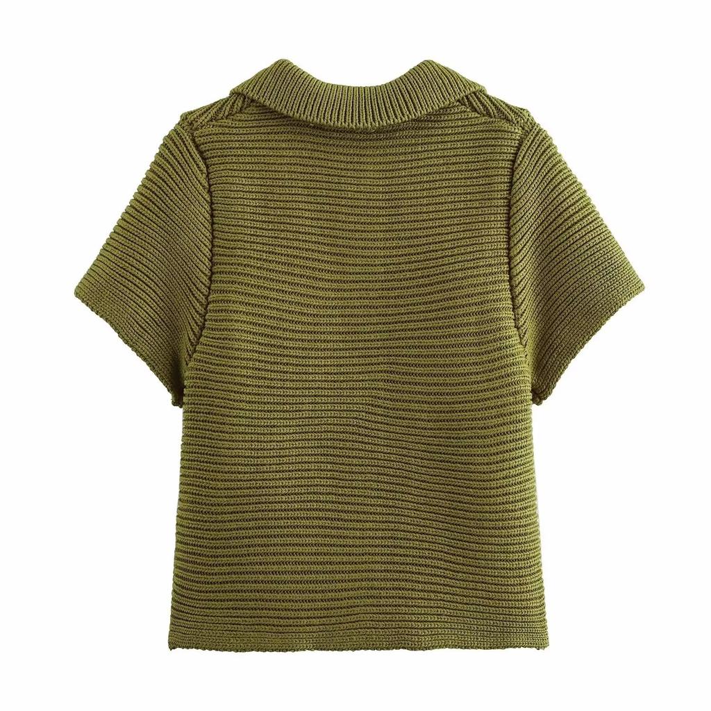 European and American Style New Women's Fashionable Casual Small Crew Neck Chunky Knit Jacket 3920105