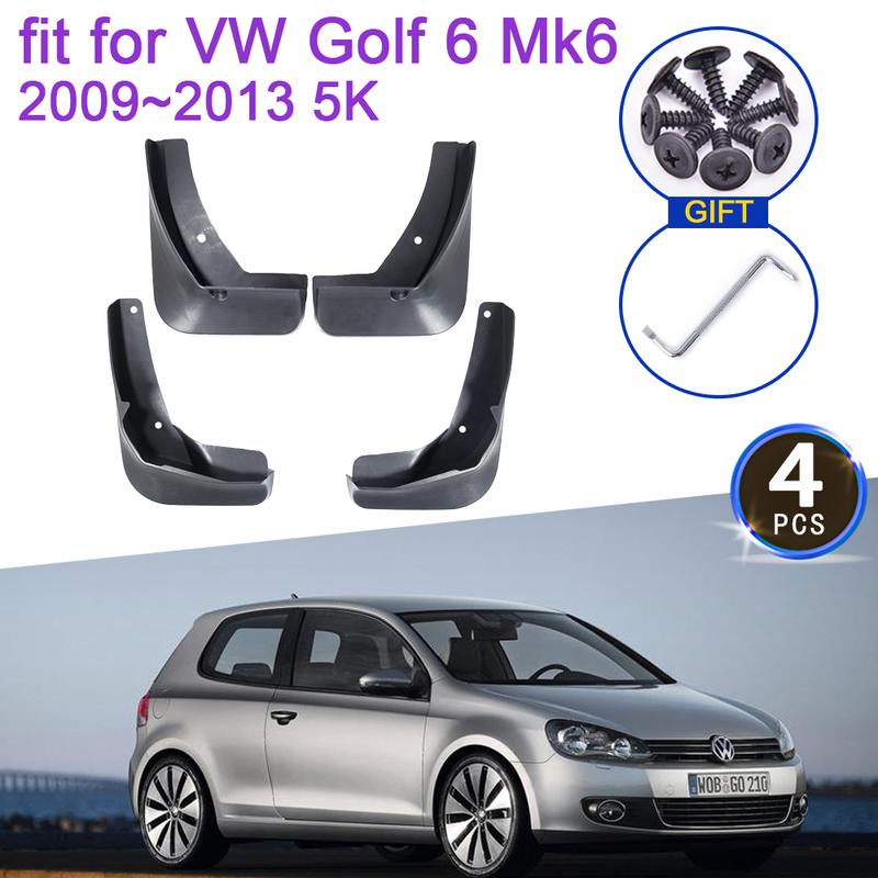 4X For Volkswagen VW Golf 6 2009 2010 2011 2012 2013 Mk6 5K Mud Flaps Splash Fender Guard Mudflap Front Rear Wheels Accessories