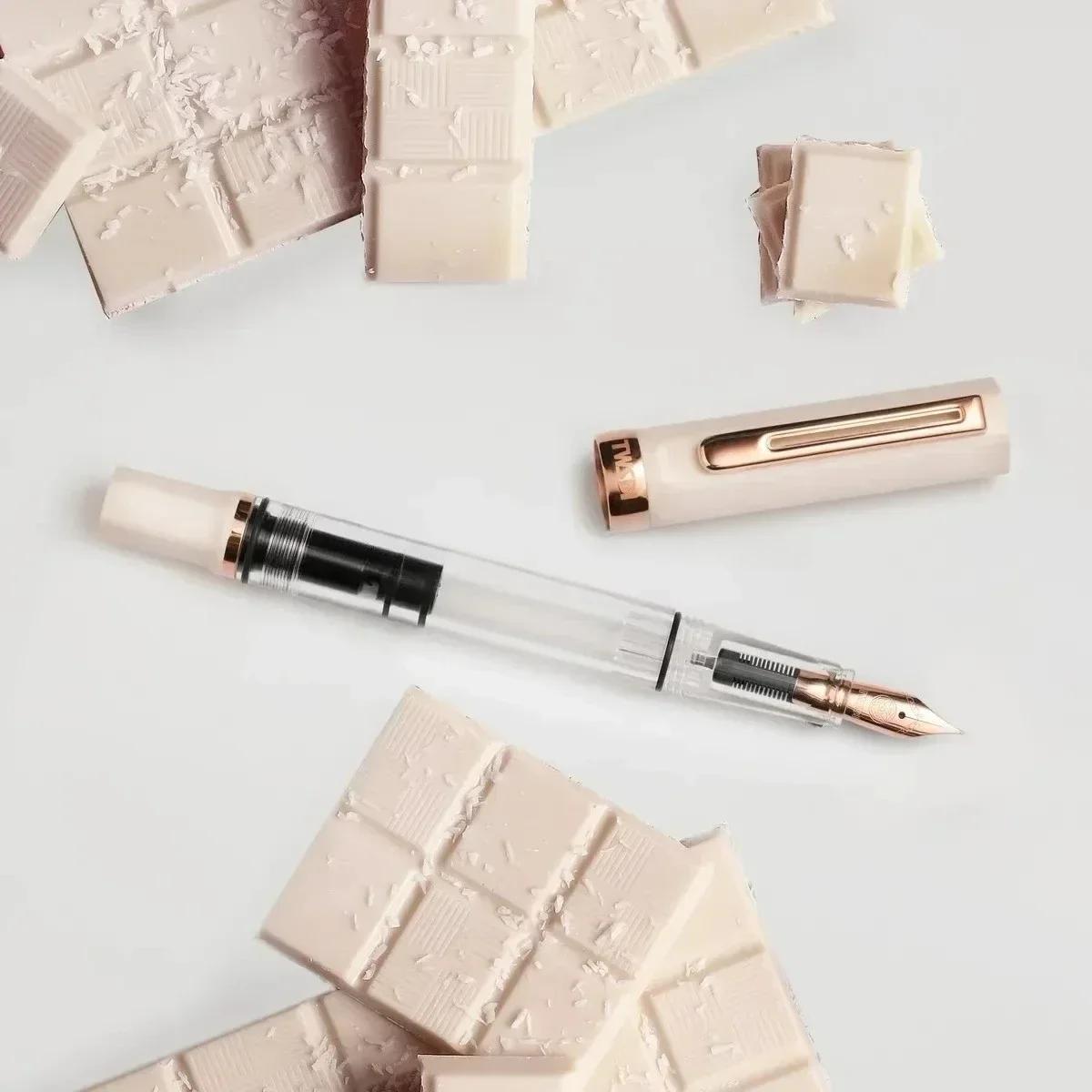 

Нова поршнева ручка TWSBI ECO з прозорої смоли, тримач для ручки, велика ємність для чорнила, для студентів, ділові витратні матеріали, подарунок EF(0.4-0.5mm) рожевий колір золота