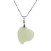 Novel Natural Stone Green Luminous Pendant Temperament Irregular Loves Heart Stone Crystal Necklace Gift Trend Jewelry