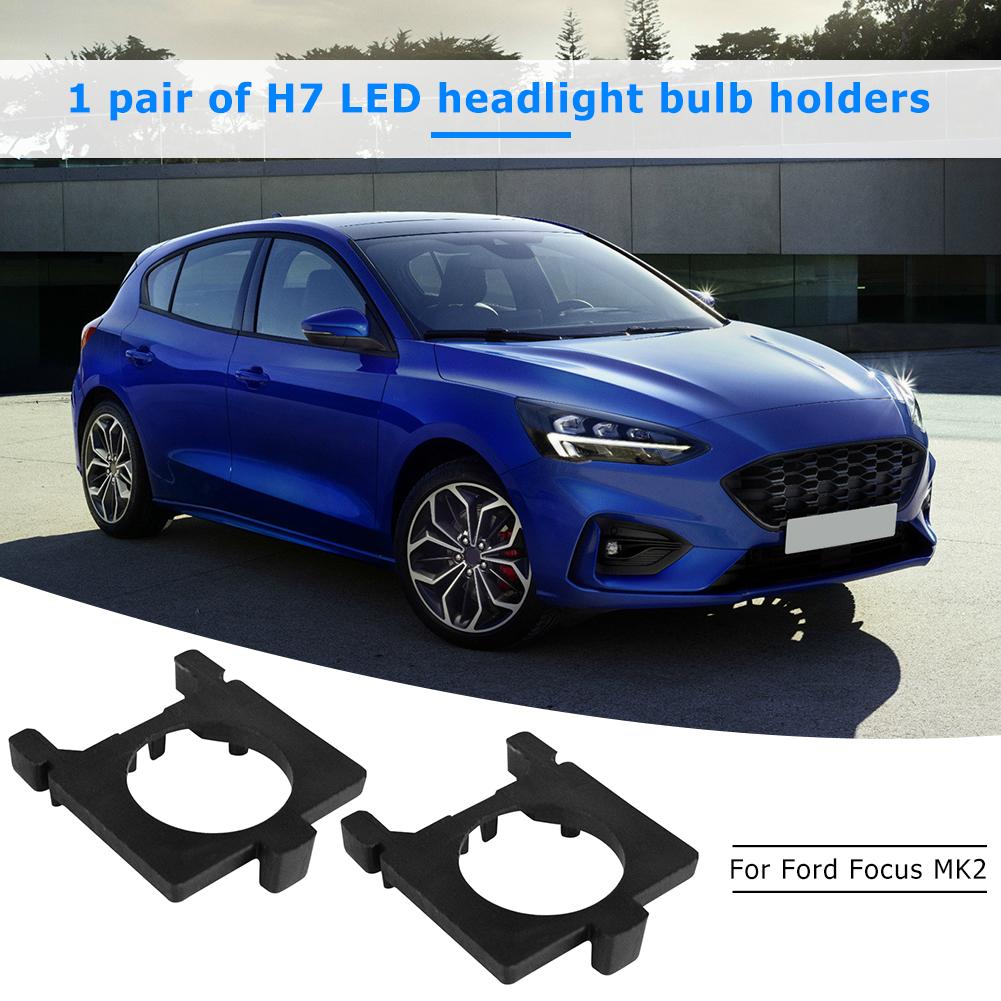1 Pair H7 LED Headlight Bulb Base Adapters Holders Retainers for Focus MK2 MK3 Mondeo MK4 Freelander Carnival
