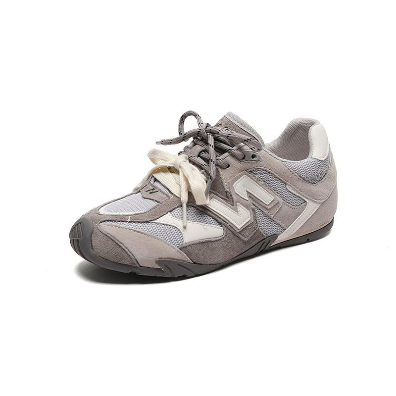 Retro women's spring and summer casual sports racing shoes flat-bottomed versatile leather comfortable