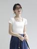 Wireless Bra Integrated Modal Square Neck Cool T-Shirt with Chest Pad