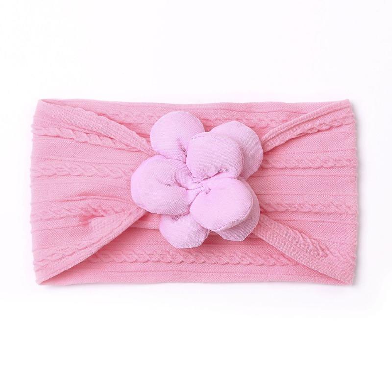 New Twist Children's Headband, Baby Soft Nylon Lift Flower Seamless Wide Headscarf, Baby Headband