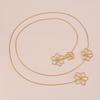 Minimalist Hollow Flower Y-shaped Necklace for Women Delicate Floral Brass Long Snake Chain Party Fashion Jewelry Gift