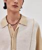 Theknitcompany Orea Panel Polo Cardigan - Peyote Beige