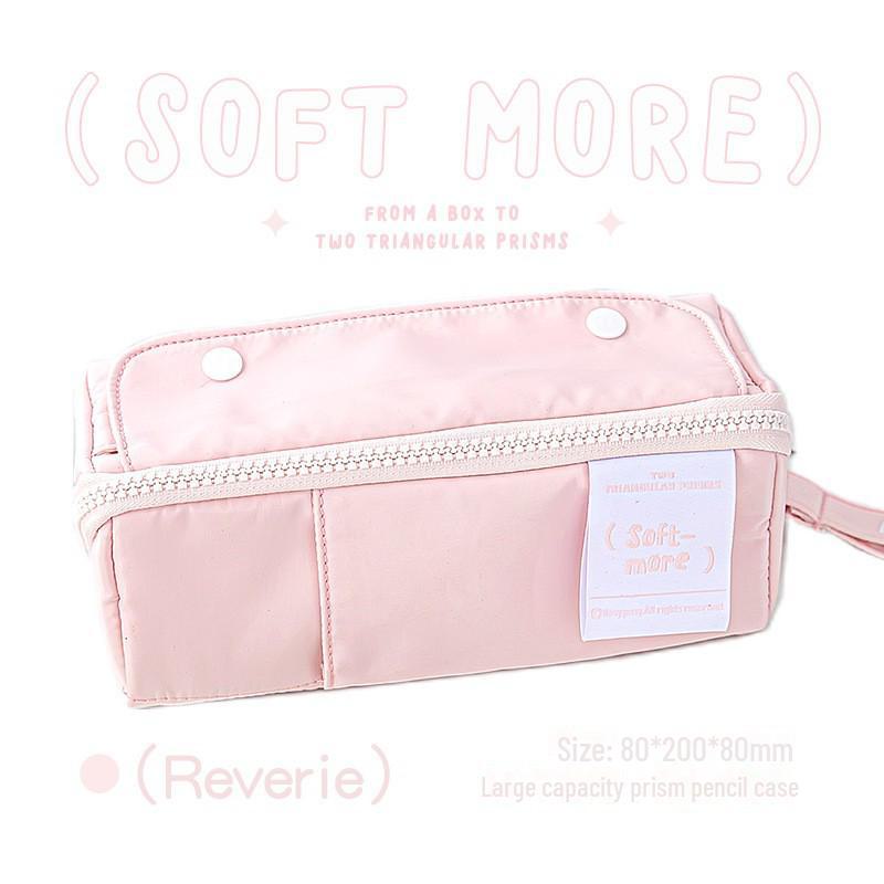 RosyPosy Korean Creative Large Capacity Prism Pencil Case - Transparent with Zipper for Students