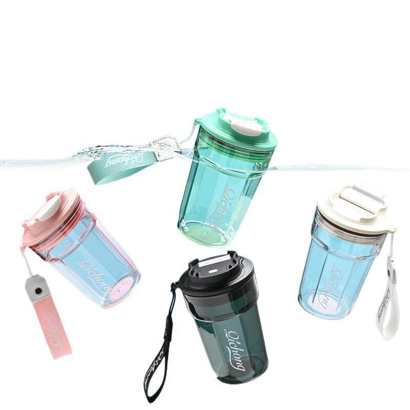 Aiqiyi Selected Portable Octagonal Glass Water Bottle 500ml