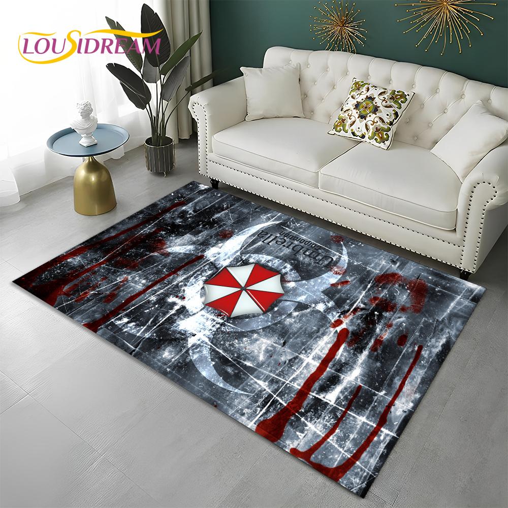 3D Games R-Resident Evil Gamer Carpet Rug for Home Living Room Bedroom Sofa Doormat Decor,kids Play Area Rug Non-slip Floor Mat