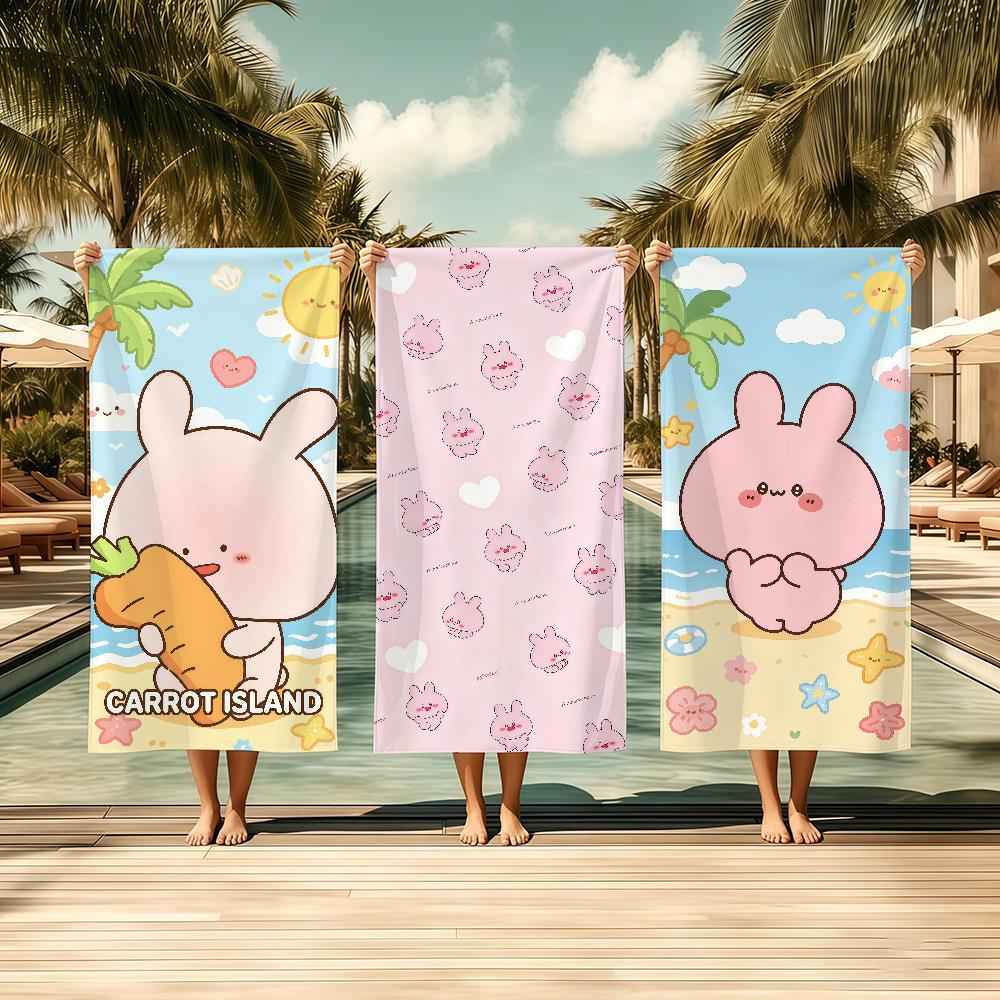 A-Asamimichaans Cartoon Schläfrig Niedlich Handtuch Textil Bademantel Strand Schnelltrocknend Leicht Tragbar Camping Schwimmbad Reise