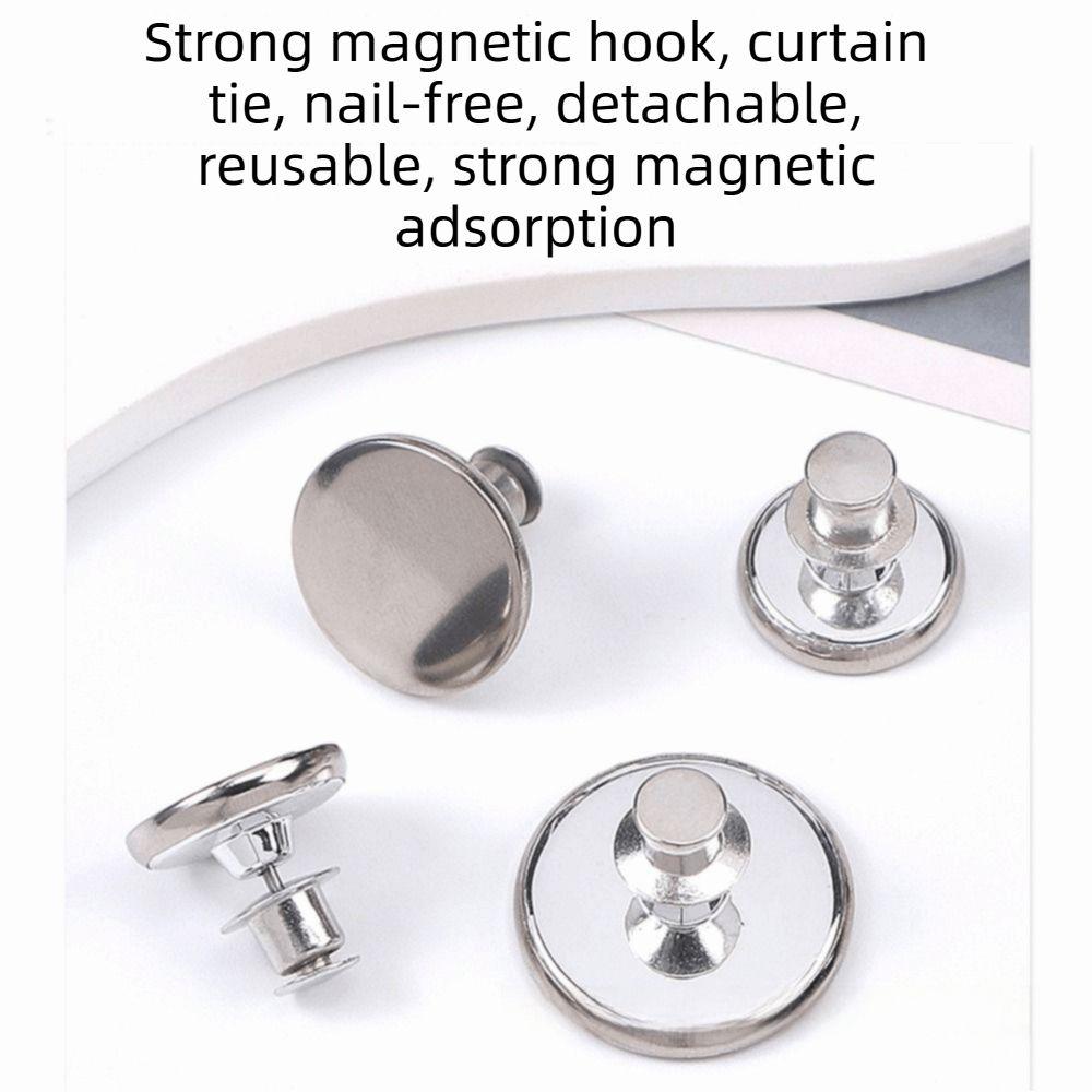 10Pairs Detachable Magnetic Button Clips Nail-free Magnetic Buckle Tie-backs Window Screen