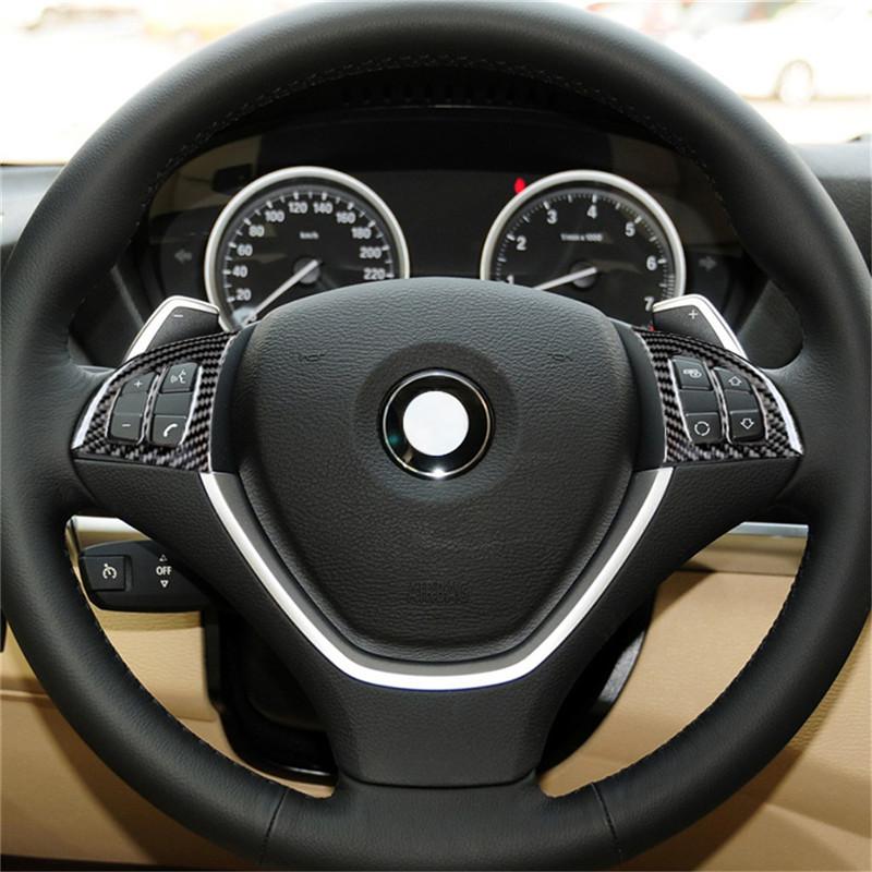 Carbon Fiber Car Interior Central Control Gear Shift Panel Trim Cover Stickers For BMW X5 E70 X6 E71 2008-2013 Car Accessories