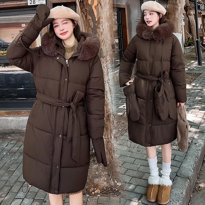 Fashion temperament cotton-padded clothes women's winter new foreign style jacket top cotton-padded clothes big fur collar coat women's cotton-padded