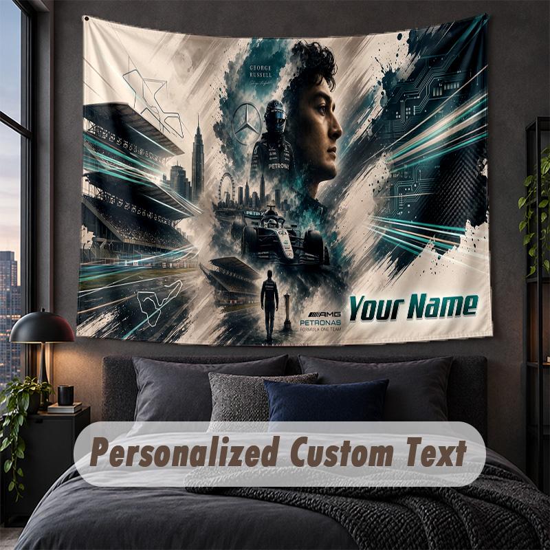 Custom Name Text Tapestry,George Russell Decorative Wall Hanging, Background Tapestry For Home Bedroom