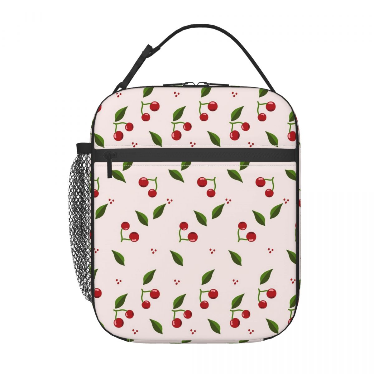 

Cheerful Red Cherry Pattern Insulated Lunch Bag for Women Kids Portable Food Boxes Thermal Lunch Box Tote One Size