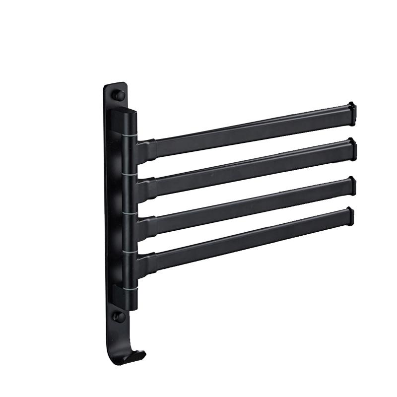 Foldable Hand Towel Holder Aluminum Alloy Towel Bar Bathroom 2/3/4/5-Arms Swivel Hanger Bath Hardware Easy to Install