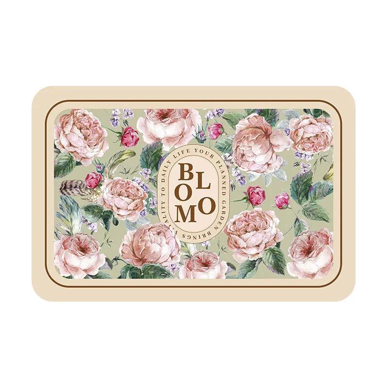 Elegant American Style Floral PU Leather Placemats Heat-Resistant Waterproof Durable Table Mats Dining Room Kitchen