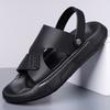 Casual Leather Summer Men Slippers Breathable Sandals Classics Beach Slides Outdoor Male Flip Flops Soft Dual-Purpose Half Drag