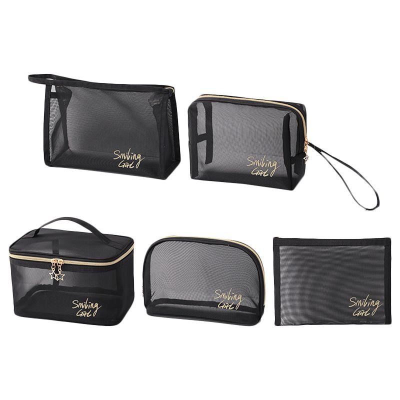 Durable Mesh Cosmetic Bag For Travel Toiletry Storage