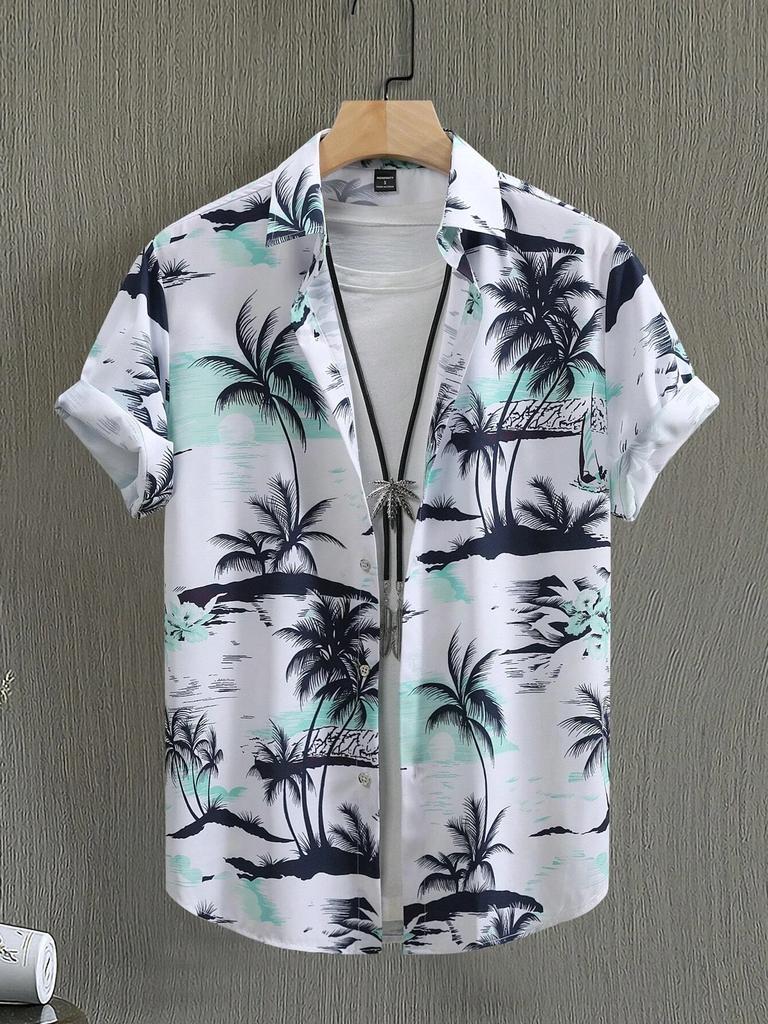 Cămașă Hawaiiană Bărbat Imprimeu Casual Subțire Plajă Slim Modă Cămașă Calitate Înaltă Lux Negru Social Vintage Amuzant Haine Supradimensionate