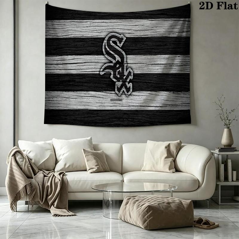 Chicago White Sox Wall Tapestry Aesthetic Wall Hanging Printed Fabric Blanket Decorative Tapestries for Bedroom Living Room Home Decor