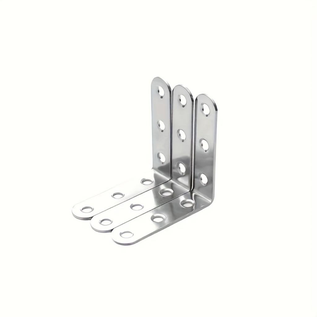 70 Pieces of 90-degree Right-angle Brackets, L-shaped Stainless Steel Fixing Parts for Supporting Furniture Connection Pieces
