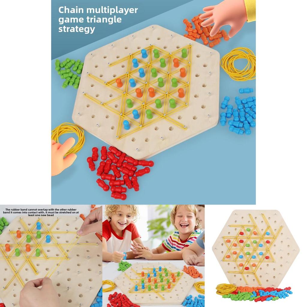Wooden Geometric Chain Puzzle Game For Family Brain Teasers And Skills Development