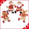 4pcs Christmas Ornaments Cloth Figurine Pendant Gift Dancing Santa Claus Snowman Elk Bear Toy Doll Hang Decorations Christmas Tr