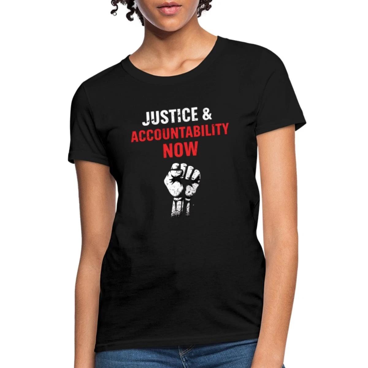 Justice And Accountability Now | Stop ICE Political Statement Women s T-Shirt S