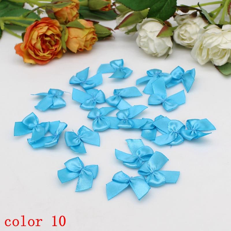 50-100Pcs/Pack 2*2.5cm Small Dacron Ribbon Bow Flower Craft Decoration Handwork DIY Party Decoration Colored Ribbon Bows