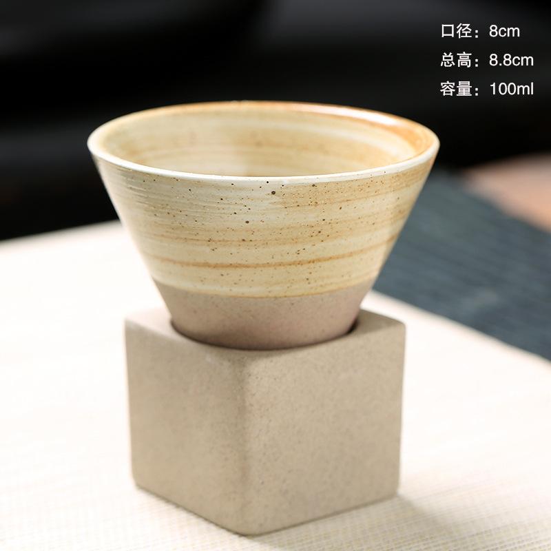 Cana de cafea ceramică în stil japonez, formă de con triunghiular, ceramică, ceașcă de ceai/cafea, retro, cană de apă pentru casă, birou, căni de cafea, nou