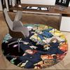 1 pièce Tapis Rond Design Dessin Animé Anime Personnages Jujutsu Kaisen pour Tapis de Chaise de Bureau, Tapis Antidérapant Convient pour la Décoration de la Maison, Salon
