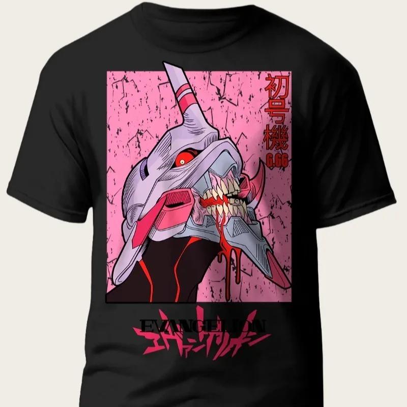 2026 New Century Evangelion Classic Ayanami Printed Black Loose Fit Bestseller Super Skin Friendly Large T-shirt Camisetas