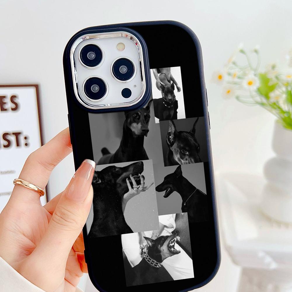 LZ14 Dog Doberman Animal Art Soft Phone Case for Samsung S24 Ultra S23 Plus S21 FE A16 A54 A34 A06 Infinix Hot 40 30i Lens Protection Shockproof Cover