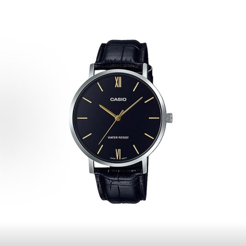 

CASIO Customized watch modified series Yunjing platinum fashion watch waterproof 30 meters Quartz silicone strap men an MTP-V004L-7A чорний