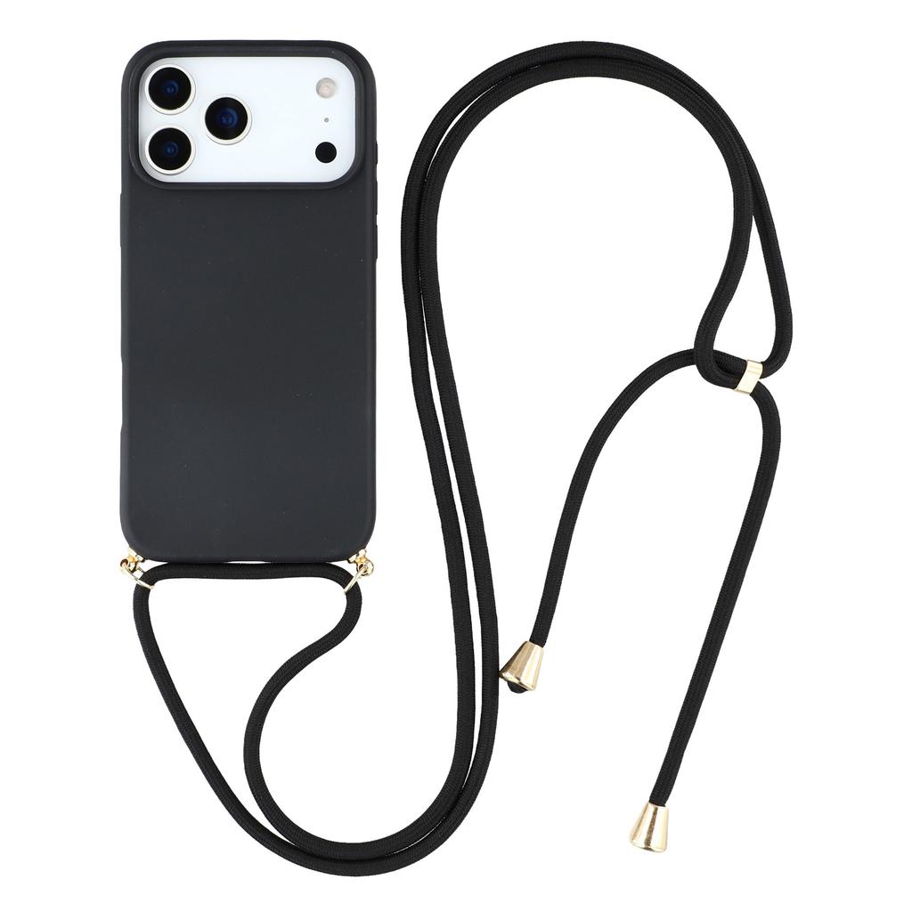 For iPhone 17 Pro Case Biodegradable Wheat Straw+TPU Eco-Friendly Phone Cover with Lanyard